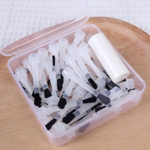 50pcs Nail Polish Replacement Brush Kit with Handle Disposable Nail Art Brushes Soft Bristles Nail Brushes with Box