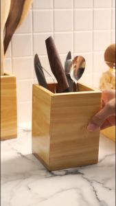 Kotak Kayu Pinus Multifungsi Tempat Sutil Sendok Garpu Pensil/Baki Kayu Aesthetic