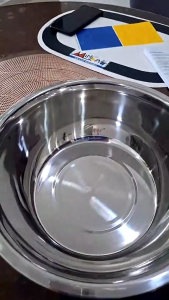 PRADO MALAYSIA 304 Stainless Steel Thickened Bowl Basin Vegetable Washing Salad Mixing Bowl Soup Bowl Cooking Baking Cake Bread Kitchen Mixer Kneading Basin Keluli