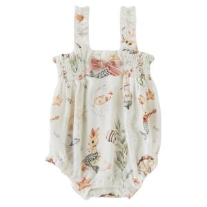OAK FAMILY | New Oak Family Baby Triangle Sleeveless Vest Wrap Around Design Organic Bamboo Fiber Childrens Summer Clothing For Girls
