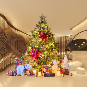 New 2025 Christmas Decorations Popular Christmas Tree Atmosphere Arrangement Hotel Company Hall Floor Standing Display Set