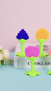 5pcs/1pc Strawberry Fruit Teether Silicone Baby Teether Stocking Stuffers Gift