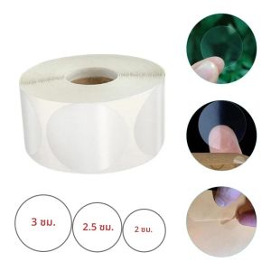 500 PCS/ม้วนโปร่งใสสติกเกอร์ปิดผนึก 2/2.5/3 ซม.กันน้ำกันน้ำมัน PVC สติกเกอร์สำหรับของขวัญแพคเกจซองจดหมายปิดผนึก