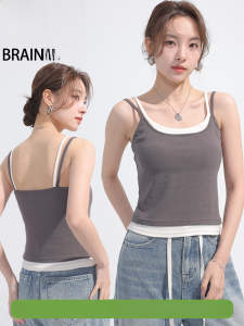 MiiOW | High Elasticity Double Shoulder Strap Vest Women Summer Slim Fit Inner Wear Slimming Soft Vertical Stripe Cotton Base Shirt