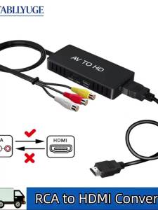 1080P RCA to HDMI-compatible Audio Video Converter AV to HDMI Adapter Support PAL/NTSC for PS2 PS3 XBOX VHS DVD Blu-Ray Player