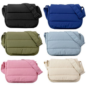 Women Satchel Sling Bag Soft Puffer Messenger Bag Lightweight Slouchy Travel Bag