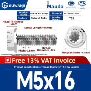 GUWANJI | Titanium Alloy Internal Hex Drive Flanged Screw