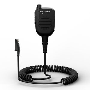 Retevis HK011 Active Noise Reduction Microphone IP54 Waterproof Kevlar Cable Suitable for High Background Noise Environment Outdoor Scenes