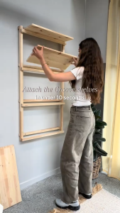 Detachable Wall-mounted Multi-Layer Wooden Shelves Space-Saving Design Storage Rack with Easy to Assemble