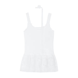 Áo Vest Ren Viền Pure Desire Design Sensation Cho Nữ Mùa Hè Cổ Treo Dây Thắt Nơ Hoa Bay Dài Thường Xuyên Không Tay Áo Vest