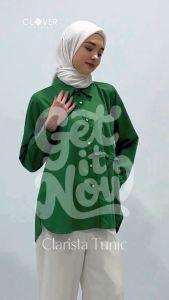 Clover Clothing - Tunik Clarista | Baju Polos Wanita | Bahan Katun Toyobo