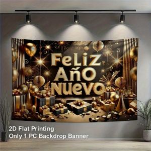 VIKAMA Spanish New Year Tapestry Golden Balloon Gift Box Living Room Background Wall New Years Eve Decoration