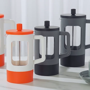 French Press Coffee Maker 600ml Glass Pot with Triple Filters Portable & Durable Borosilicate Glass Coffee Mugs Tea