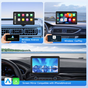 Wireless Apple CarPlay Android Auto Screen Car Stereo 7" HD Touch Screen Portable Navigation Radio Vedio Player With Bluetooth WiFi Live Navigation Voice Control