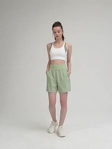 alo Quần short chạy bộ nữ cao cấp kiểm soát bụng mùa hè túi đôi rộng rãi thoải mái thoáng khí quần yoga