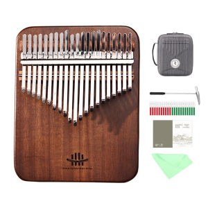 Hluru Professional 21 Key Walnut Borad Kalimba Thumb Piano Finger Piano for Beginner Solid Wood Mbira with Case