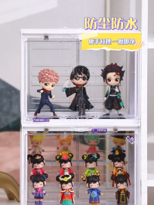 [SG Stock]Blind Box Storage Acrylic Popmart Display Box Figurine Display  Molly Labubu Cabinet Rack With Removable Shelf