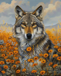 KAYOU | Painting By Numbers Hand Wolf on The Prairie Animals Adult Acrylic Kit DIY Acrylic Paint Canva Home Decorate Personality Gift