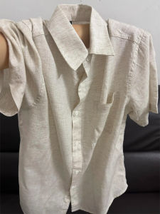 Breathable Light Tencel Linen Short Sleeve Mens Shirt