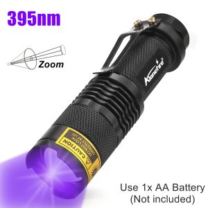 Alonefire | Alonefire SK68 Zoom 365nm/395nm Mini UV Light Led Flashlight Cat Dog Pet Urine Tinea Money Ore Jade Scorpion Check Lamp Torch