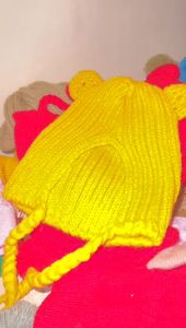 topi kupluk bayi rajut bonet kuping lucu imut topi bayi jerry kuping pakai tali bayi laki-laki perempuan umur 3 bln- 2 thn