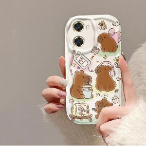 Cute Capybara Silicone Cartoon Phone Case Full Protection for Huawei Hi Enjoy 60 pro Women Style Soft Shell Anti-Fall Eco-Friendly