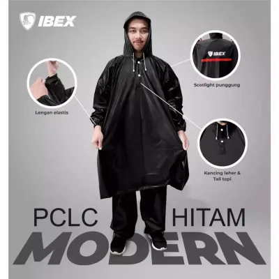 Jas Hujan Ponco Celana Modern Ibex Dewasa / Setelan Poncho Celana Modern