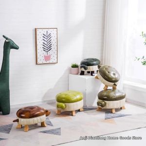 Creative Wood Turtle Animal Skin Sofa Stool