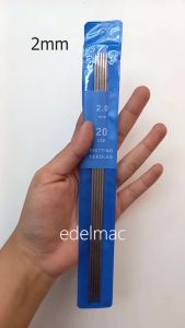 5pc DIY Jarum Rajutan Lurus | Alat Rajut Logam Crochet Kerajinan Tangan Jahit Benang