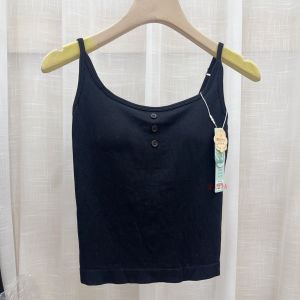 F8301 Bare Ammonia Modal Button Back Vest with Strap Thin Model No Bra Summer Outdoor Wear Inner Match Tank Top with Chest Pad