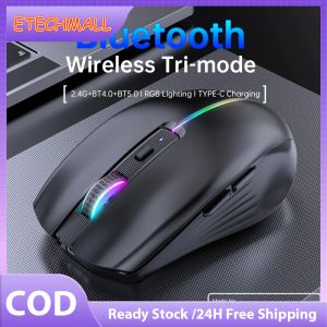 Type-C chuột không dây có thể sạc chuột bluetooth RGB USB Ergonomic Chuột văn phòng chuột chơi game chuột chống ồn cho máy tính xách tay MacBook Máy tính để bàn