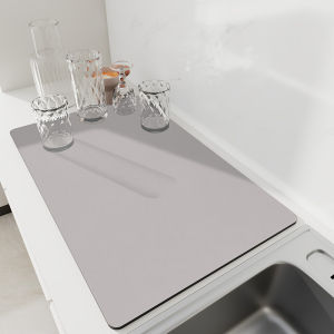 Kitchen Countertop Water Draining Pad Diatom Mud Absorbent Pad Cutlery Bowl and Plates Placemat Stove Sink Desktop Water Insulation Mat