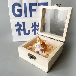 Handcrafted Wood Carving Creative Cute Corgi Dog Figurine Office Desktop Car Center Console Decorations Gifts Animal Shape Decor
