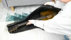 40/41 Inch Waterproof Guitar Bag Zipper Pockets Carry Guitar Case Padded Black Guitar Bag Soft Guitar Bag Oxford Cloth