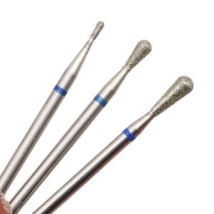 Pear Shape  3/32" M Diamond Burrs Drill Bit Nails Stainless Steel Cutter For Manicure Professional Remove Nail Gel Tools