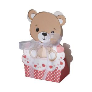 12 Hộp Quà Hình Gấu Hồng & Xanh Dành Cho Tiệc Sinh Nhật Trẻ Em Tiệc Tắm Bé Có Thể Gấp Gọn Dụng Cụ Tiệc Tùng