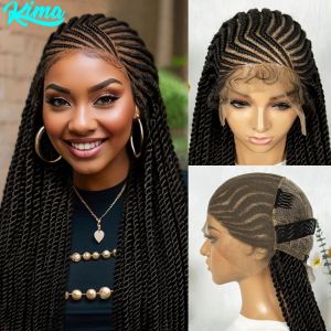 Mái Tóc Giả Tết Cornrow Tổng Hợp 32 Inch Kiểu Full Lace Front Dành Cho Phụ Nữ Da Đen Chất Liệu Ren Trong Suốt Pha Trộn Kích Thước Trung Bình Chất Liệu Ren Thụy Sĩ.