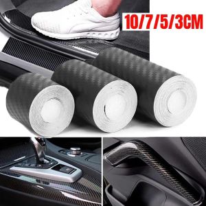 3D Carbon Fiber Car Sticker DIY Paste Protector Strip Auto Door Sill Side Mirror Anti Scratch Tape Waterproof Protect Film 1/3/5/7/10M
