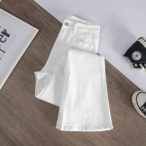 High Waist Nine-Tenths Bell Bottom Jeans Womens Spring Summer New Style Slimming Leg Lengthening Micro Flared Pants Long Pants Two-Piece Set