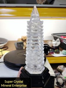 Natural High Grade White Quartz Crystal Temple Ornament WCT01 #WhiteCrystal #CrystalQuartz #homedecor #Lifestyle #Furniture