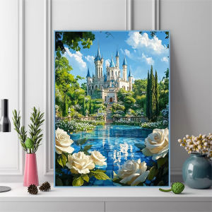 Jigsaw Puzzle 500/1000/1200/2000PCS Garden Castle Rose Landscape Artwork Stress Relief Puzzle Wall Art Decor Gift