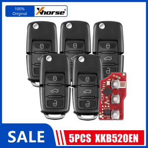 XHORSE | 5PCS Xhorse XKB520EN B5 Second Generation Wire Remote Key Supports Wireless Programming for VVDI VVDI2