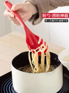 High Temperature Resistant Silicone Pasta Spoon Long Handle Big Strainer Food Grade Strainer Dumpling Egg Strainer Pasta Grab Spoon