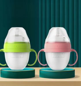 Cobere Silicone Baby Bottle Wide Neck Easy to Clean Disinfectable High Temperature Water Cookable Shockproof Soft like Breast Milk