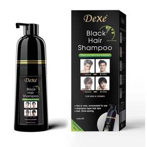 DEXE Black Hair Shampoo 400ML Instant Hair Blackening Hair Dye Syampoo Pewarna Rambut muhi