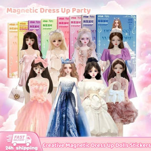 Creative Magnetic Dress Up Dolls Stickers Pretend Play Playset Travel Toys Magnet Stickers Dolls Play Set DIY Princess Dress Up Book