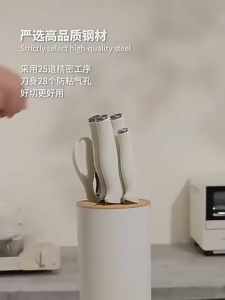 Ecowin Kitchen knife set 5 pieces (kitchen knife/chef knife/Santoku knife/scissors/knife holder) kitchen knife household