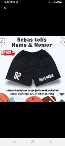 celana voli wanta belah samping bawah nama dan no suka suka