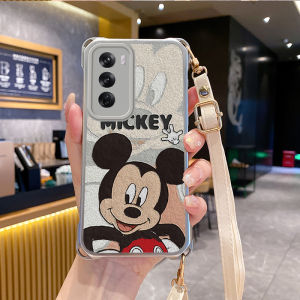 Cartoon Full Cover Phone Case for OPPO Reno Series Crossbody Lanyard Compatible with Multiple Models Soft Leather Design