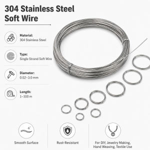 1-5Roll 0.02-3mm 304 Stainlesss Steel Wire Soft Beading Cord Rope for DIY Necklace Bracelet Jewelry Making Rustproof